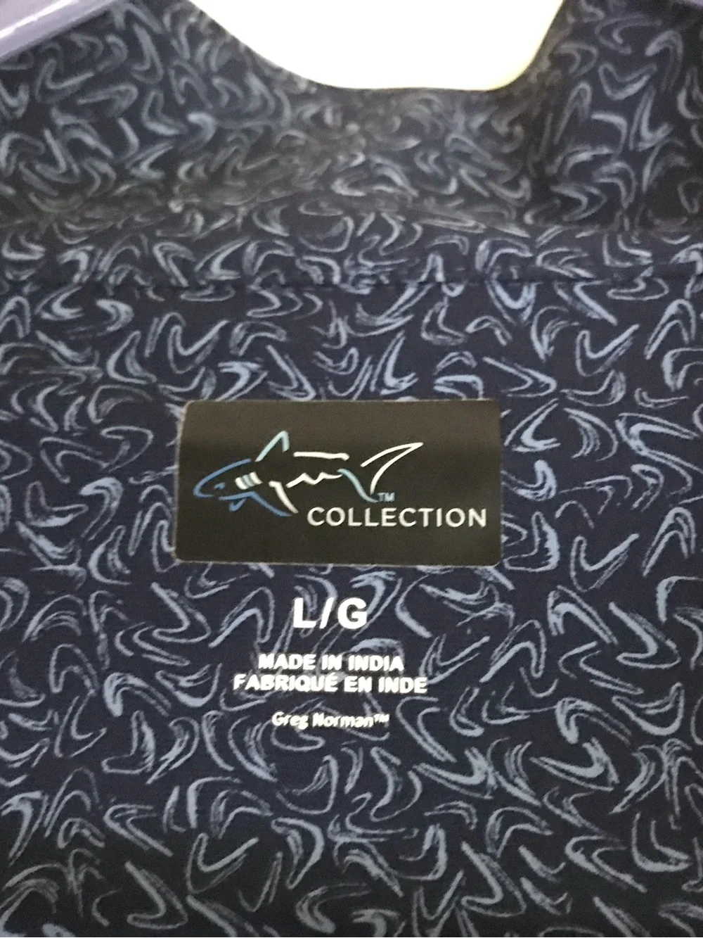 Greg Norman Collection Navy Patterned Quarter-Zip Pullover